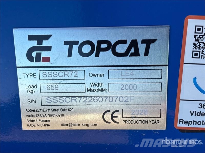  Top Cat Cat SSSCR72 72 in Skid Steer Power Rake (U مكابس وميبسات التبن