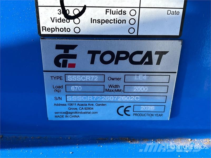 Top Cat Cat SSSCR72 72 in Skid Steer Power Rake (U Rastrillos y henificadores