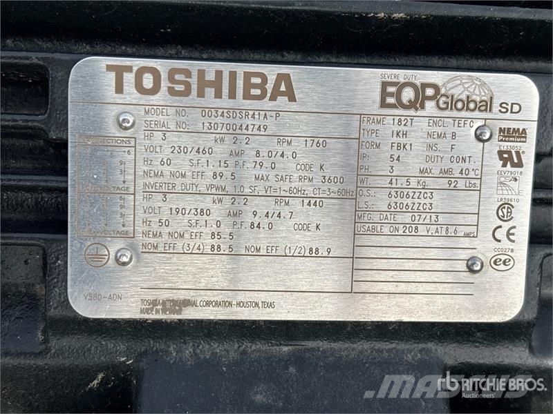  Toshiba of (10) Toshiba 0034SDSR41A-P Electric Mot Moteur Industriel