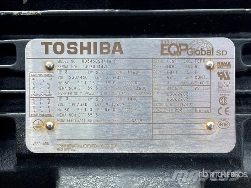  Toshiba of (10) Toshiba 0034SDSR41A-P Electric Mot Moteur Industriel