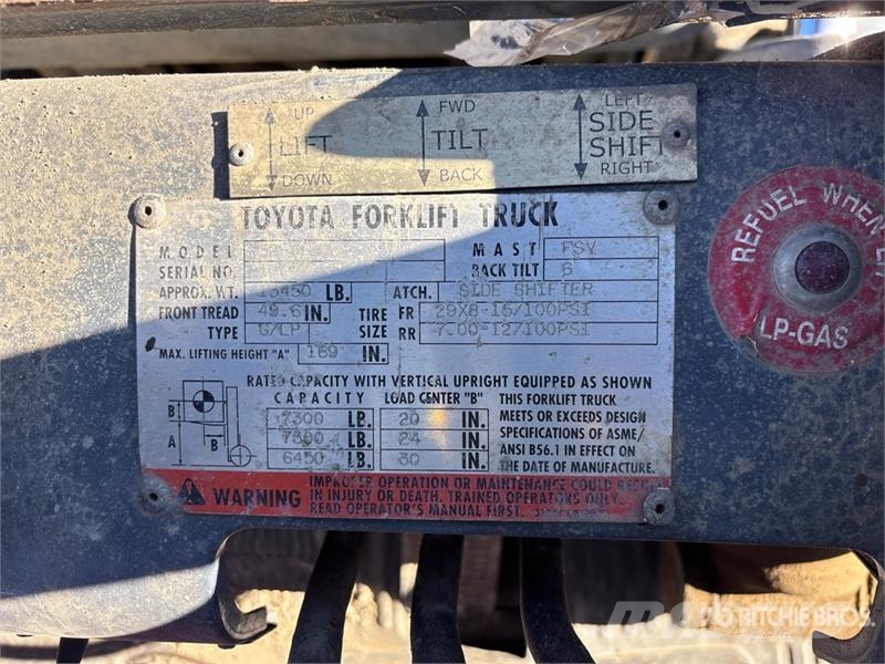 Toyota 52-6FG35 7300 lb Pneumatic Tire Forklift Інше