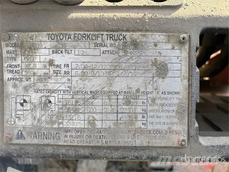 Toyota 7FGU25 5000 lb Pneumatic Tire Forklift شاحنات ذات رافعات شوكية - أخرى
