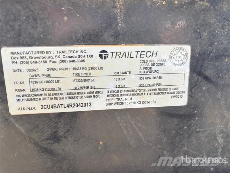 Trailtech TD210PHBTECH 31 ft T/A Equipment Trailer Rimorchio per il trasporto di veicoli