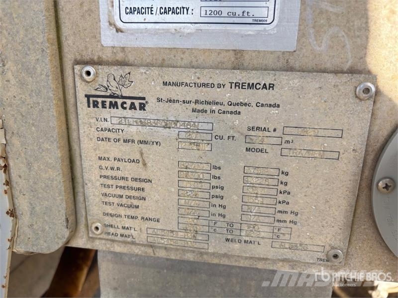 Tremcar 1200 cft Tri/A Pneumatic Bulk Trailer Andre anhængere