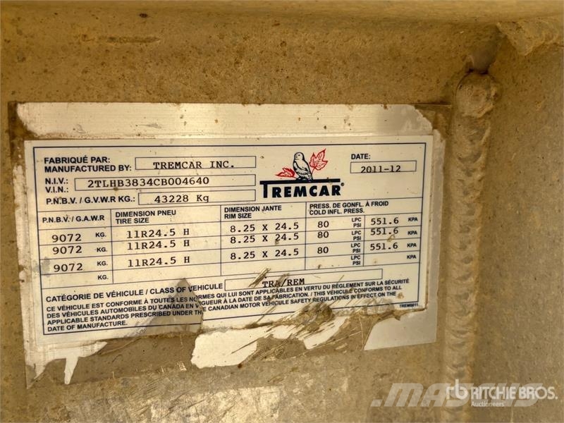 Tremcar 1200 cft Tri/A Pneumatic Bulk Trailer Andre hengere