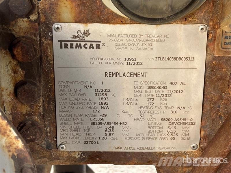 Tremcar 32700 L Super B-Train Lead Tanker Trailer Prikolice cisterne