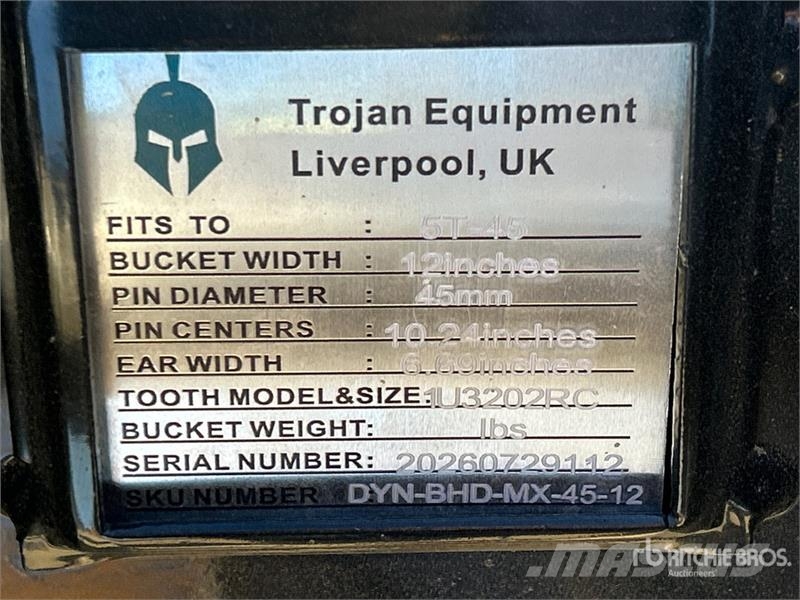 Trojan 35CL 12 in Digging Excavator Bucket - Fits 45mm Ca Ковші