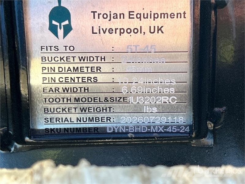 Trojan 35CL 24 in Q/C Digging Excavator Bucket - Fits 45m Žlice
