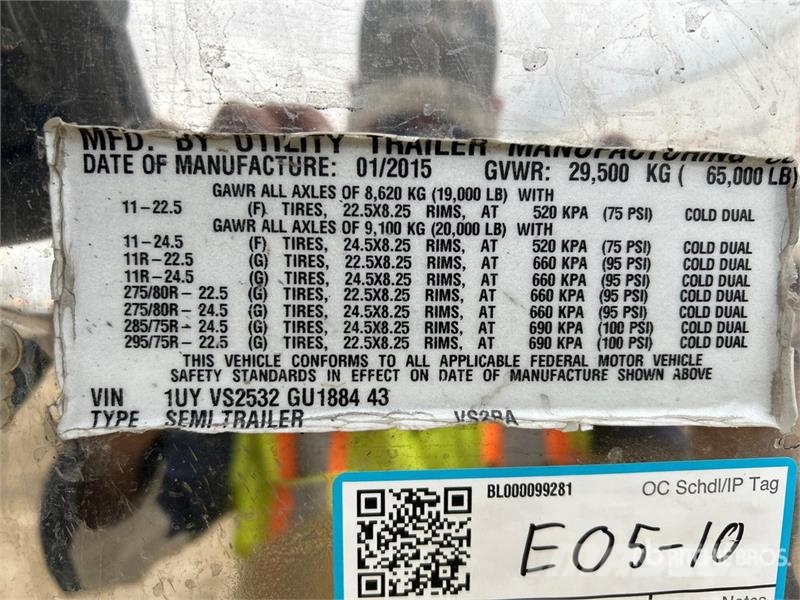 Utility 53 ft x 102 in T/A Refrigerated Trailer Puspriekabės su izoterminiu kėbulu