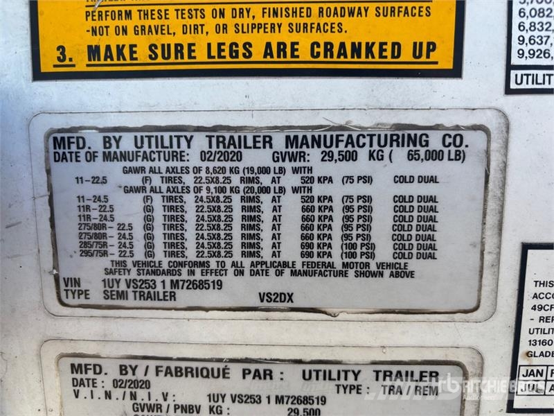 Utility 53 ft x 102 in T/A Van Trailer Прицепы-фургоны