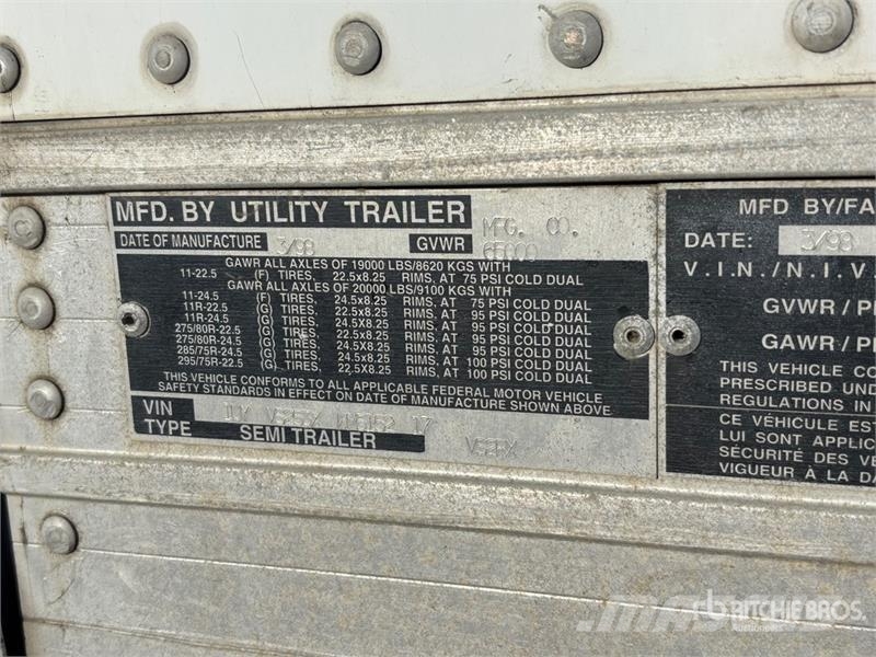 Utility 53 ft x 102 in T/A Refrigerated Trailer Semirimorchi a temperatura controllata