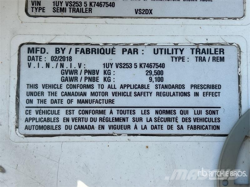 Utility 53 ft x 102 in T/A Van Trailer Прицепы-фургоны