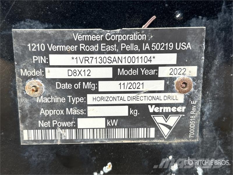 Vermeer D8x12 Navigator Directional Drill Foreuse horizontale