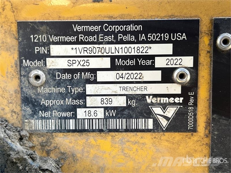 Vermeer SPX25 Walk Behind Cable Plow Плуги