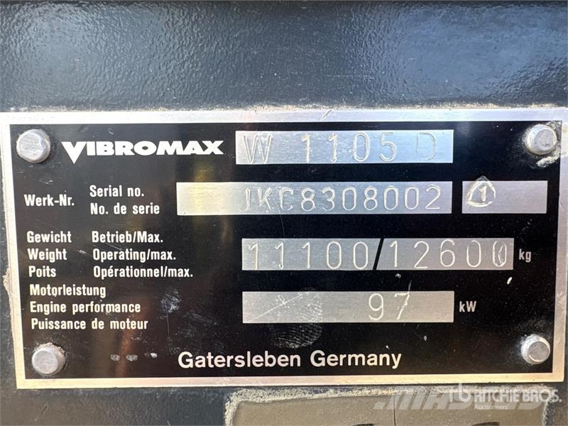 Vibromax W1105D Smooth Drum Compactor Ühe trumliga rullid