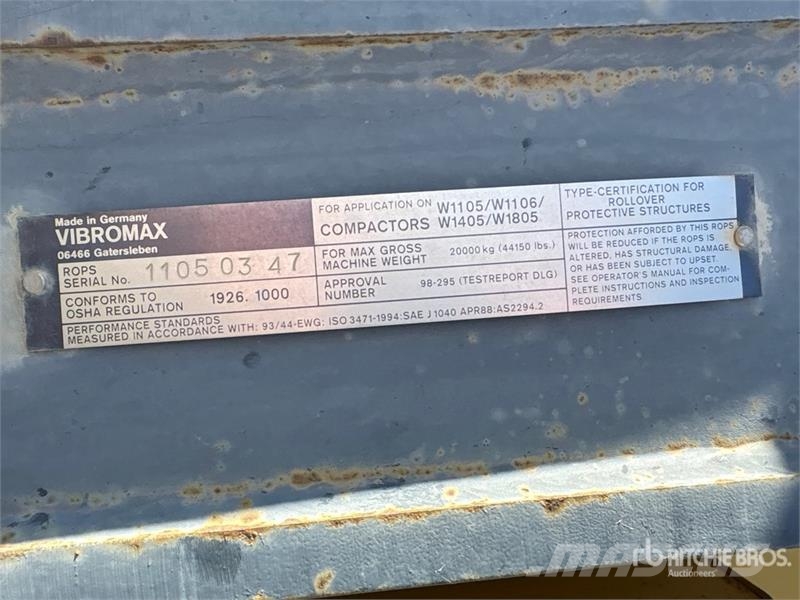 Vibromax W1105D Smooth Drum Compactor Ühe trumliga rullid