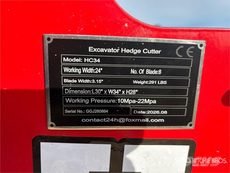 Vicsec VC-HC34 24 in Excavator Brush Cutter (Unused) Otros componentes
