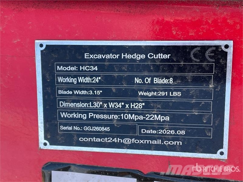 Vicsec VC-HC34 24 in Excavator Brush Cutter (Unused) Andere Zubehörteile