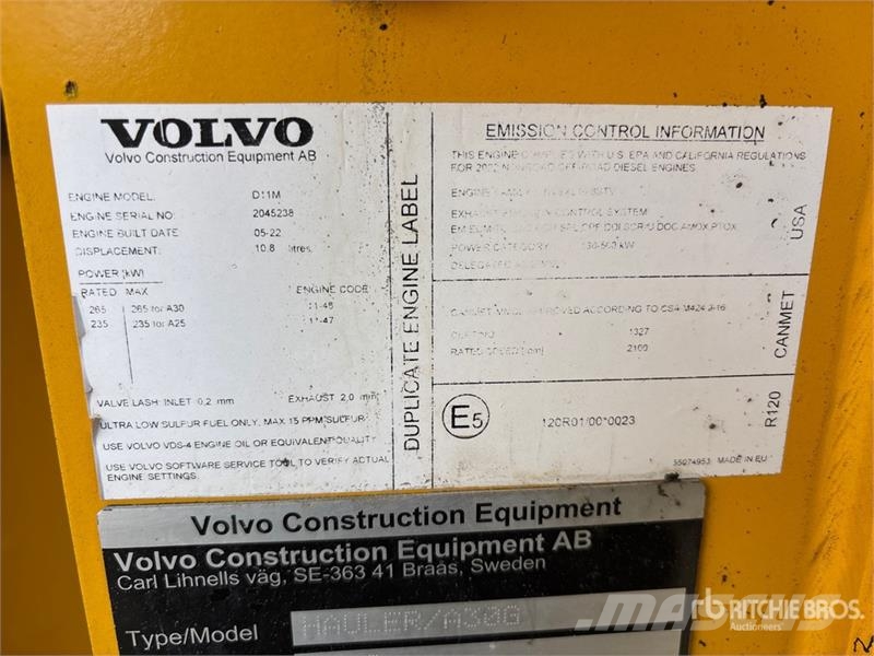 Volvo A30G Artikulētie pašizgāzēji
