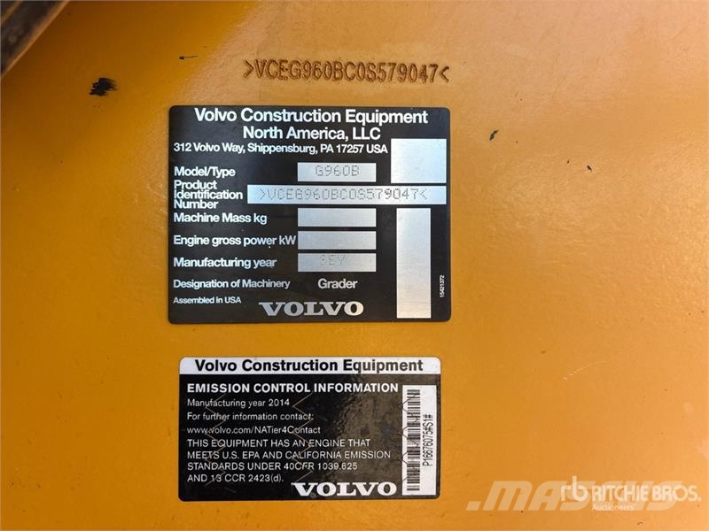 Volvo G960B Motor Grader Grader