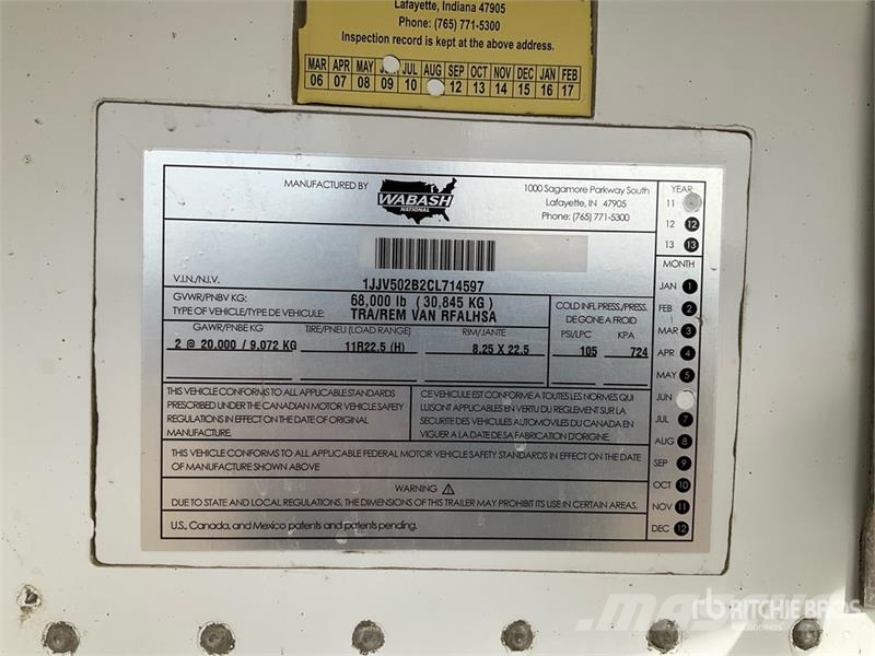 Wabash 53 ft x 102 in T/A Refrigerated Trailer Hladilne polprikolice