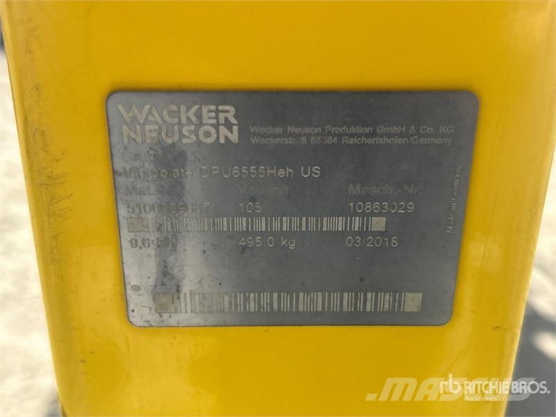 Wacker Neuson DPU6555 Reversible Vibratory Plate Compactor Vibratori