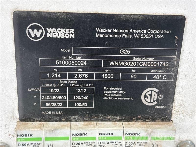 Wacker Neuson G-25 19 kW Mobile Generator Set (Inoperable) Diesel Generators