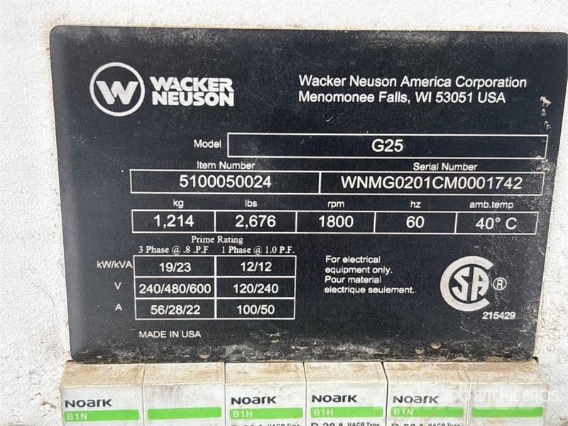 Wacker Neuson G-25 19 kW Mobile Generator Set (Inoperable) Diesel Generators