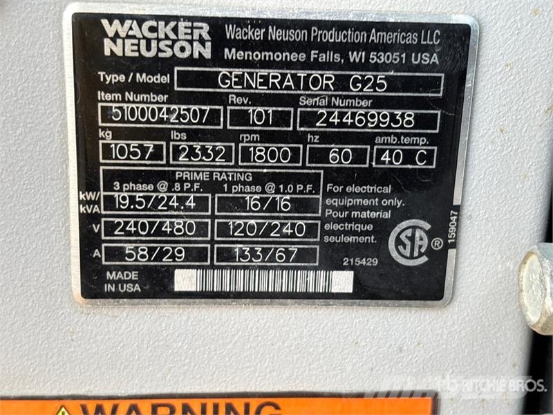 Wacker Neuson G-25 19.5 kW Skid-Mounted Generator Set Dīzeļģeneratori