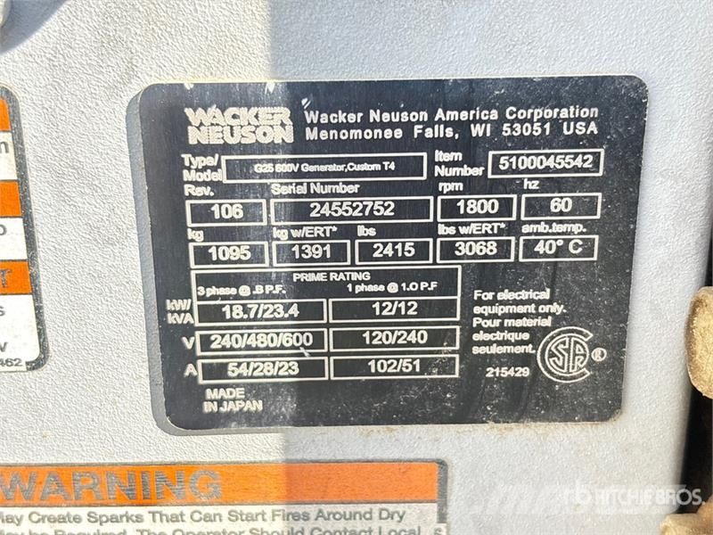 Wacker Neuson G25 Dieselgeneratorer