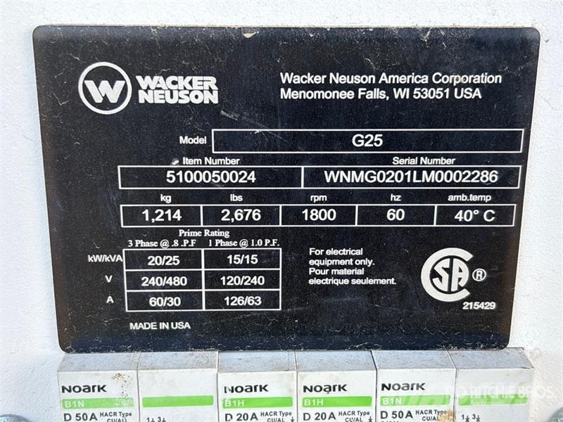 Wacker Neuson G25 Diiselgeneraatorid