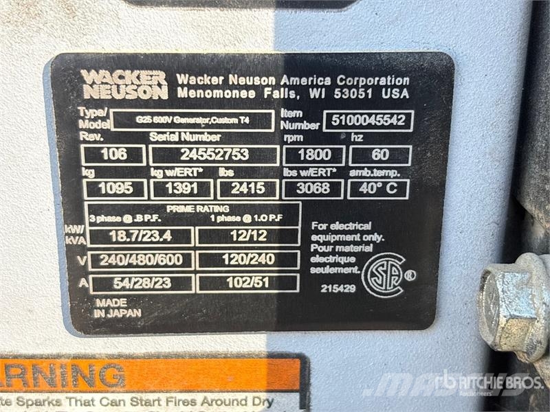 Wacker Neuson G25 Generadores diesel