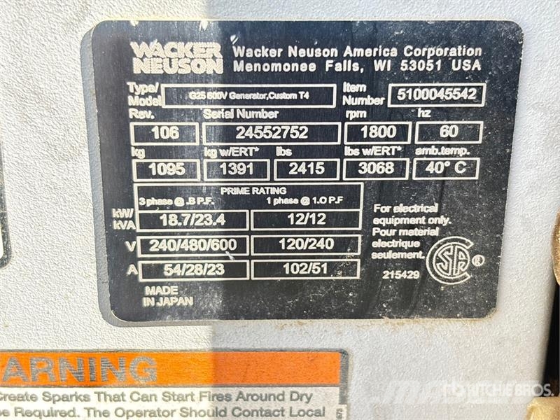 Wacker Neuson G25 Dieselgeneratorer