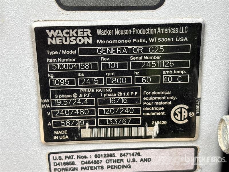 Wacker Neuson G25 Naftové generátory