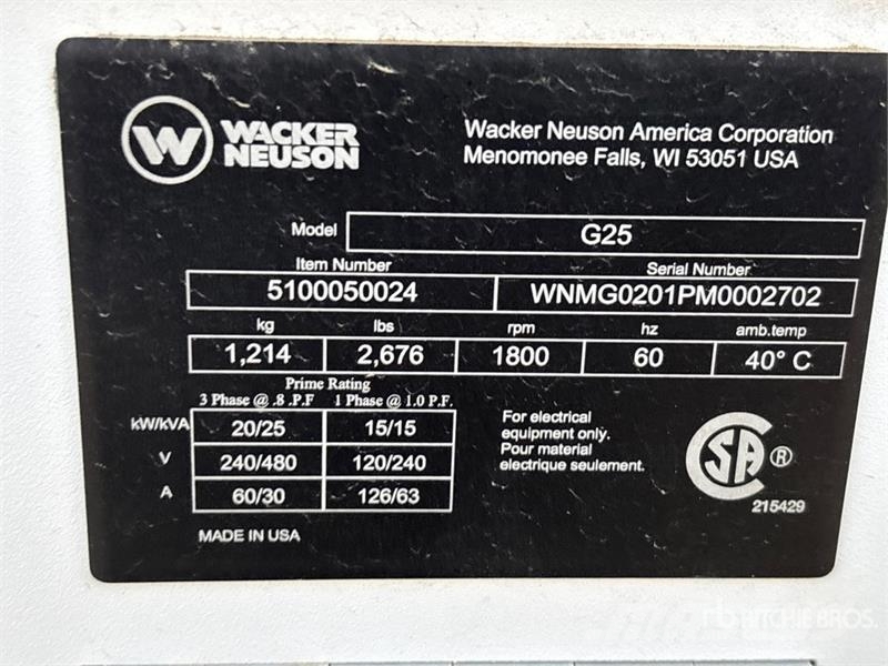 Wacker Neuson G25 Dizelski agregati