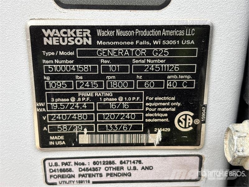 Wacker Neuson G25 Naftové generátory