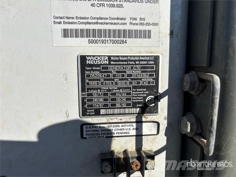 Wacker Neuson G70 Diesel Generators