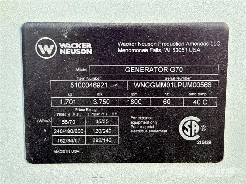 Wacker Neuson G70 Dizel generatori