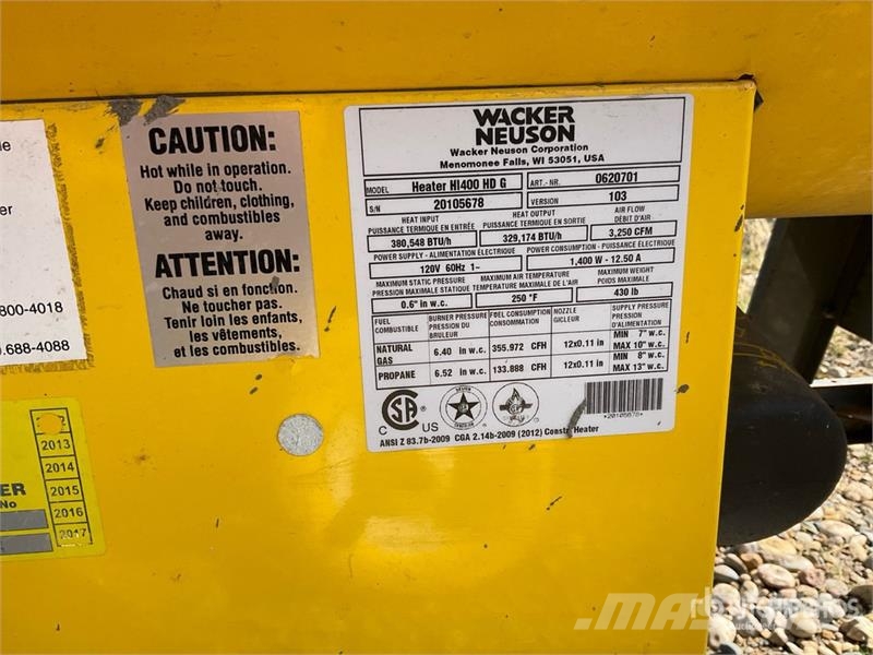 Wacker Neuson HI400 HD G 411000 BTU Space Heater Isıtma ve çözme ekipmanı