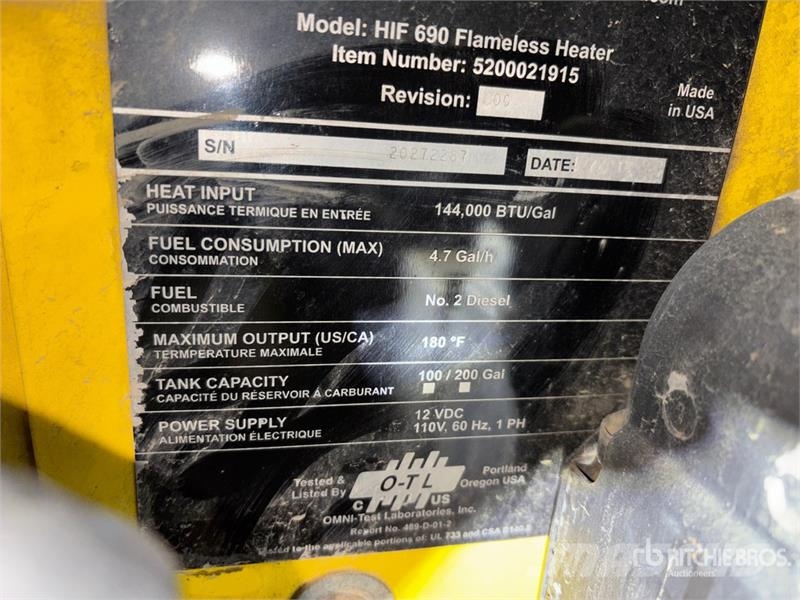 Wacker Neuson HIF 690 144000 BTU Flameless Space Heater Оборудование для прогрева и размораживания