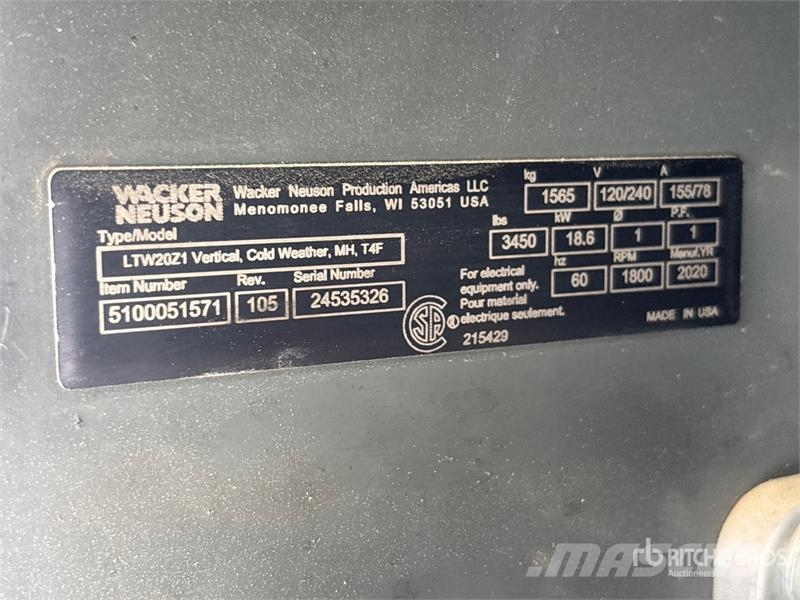 Wacker Neuson LTW20Z1 Fénytornyok