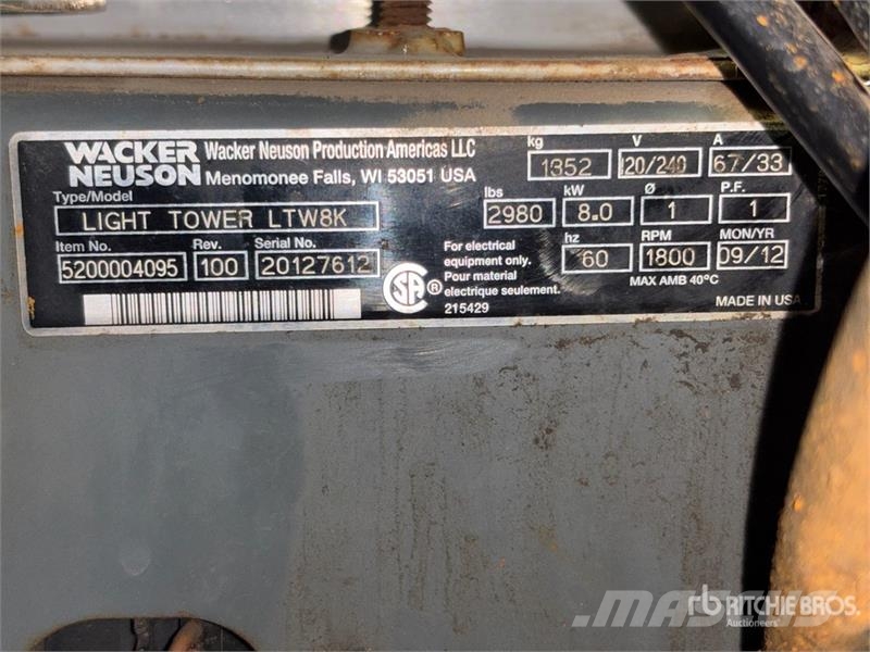 Wacker Neuson LTW8 Осветительные установки