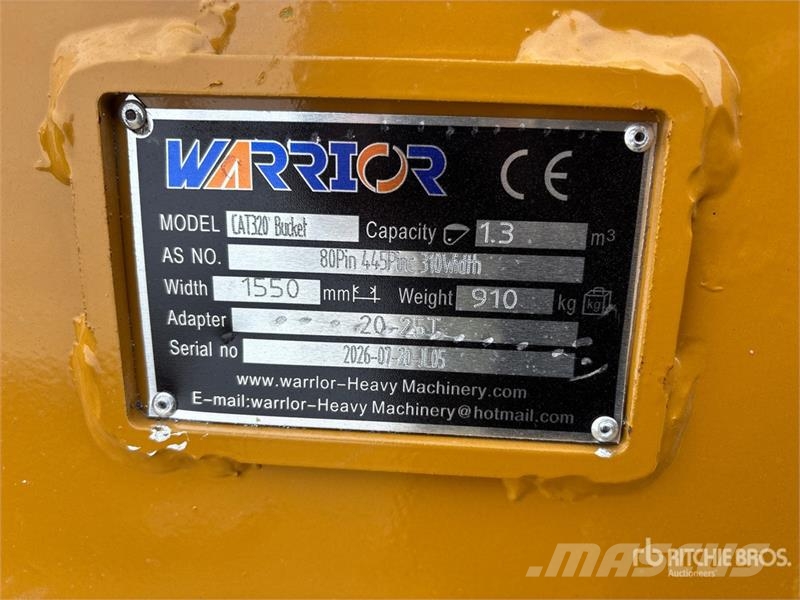 Warrior WBMCC20-1500 59 in Cleanup Excavator Bucket - Fits Cucharones