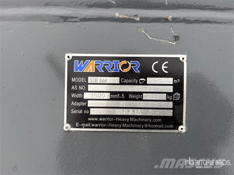 Warrior WBMCC7-1500 59 in Cleanup Excavator Bucket - Fits Cucharones