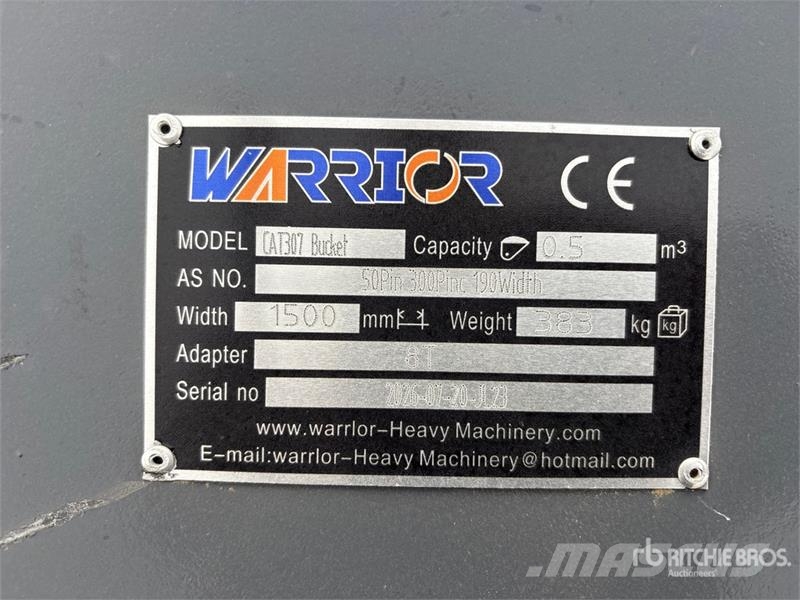 Warrior WBMCC7-1500 59 in Cleanup Excavator Bucket - Fits Cucharones