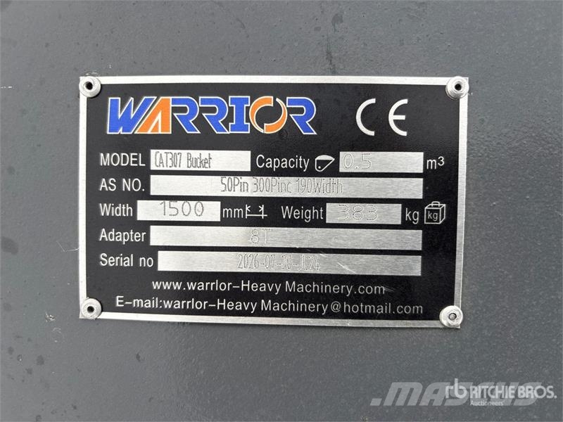 Warrior WBMCC7-1500 59 in Cleanup Excavator Bucket - Fits Cucharones