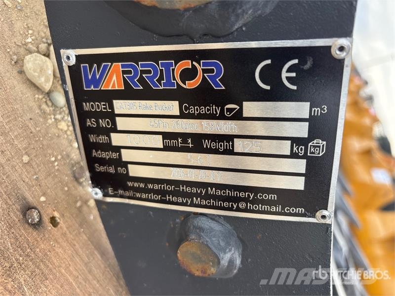 Warrior WBRC05-1000 39 in Excavator Rake - Fits Cat 305 /  Greble