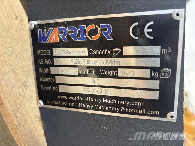 Warrior WBRC07-1200 47 in Excavator Rake - Fits Cat 307 / Greble