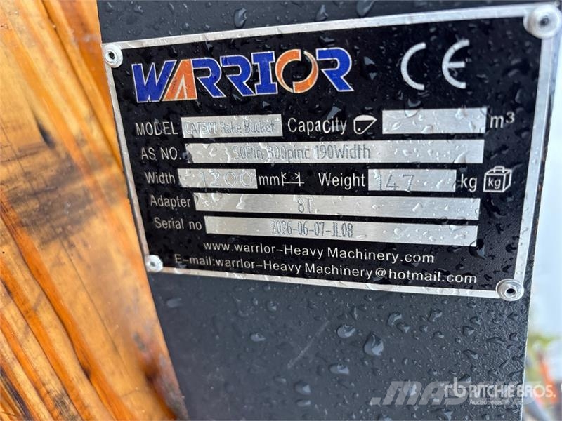 Warrior WBRC07-1200 47 in Excavator Rake - Fits Cat 307 /  Rakes and tedders