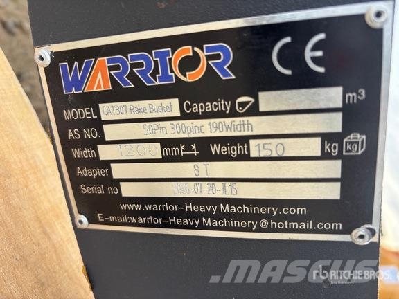 Warrior WBRC07-1200 47 in Excavator Rake - Fits Cat 307 / Greble